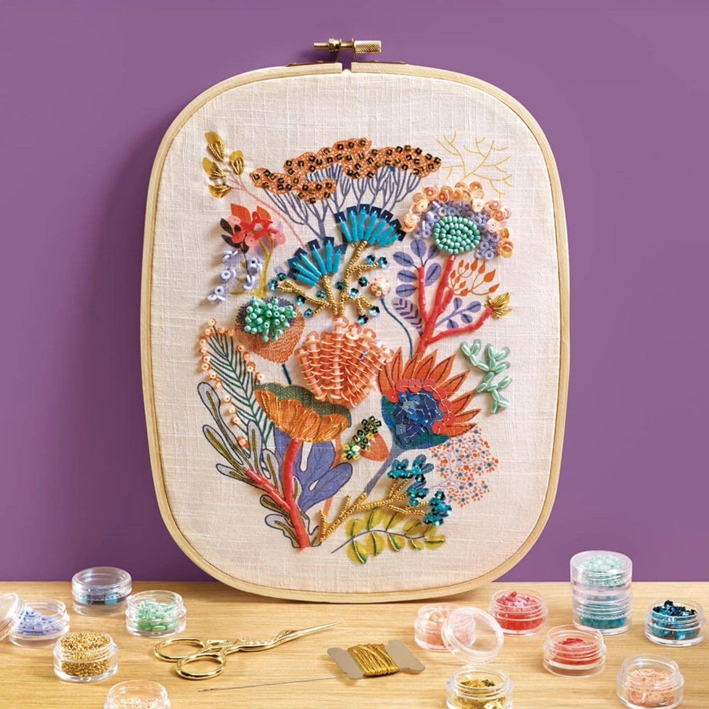 Kit Créatif – Broderie Florale Perlée